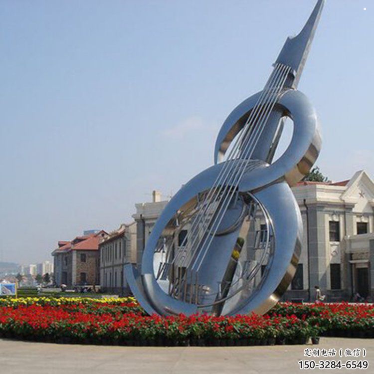 大提琴雕塑制造商，酒店擺件，不銹鋼大提琴雕塑定制