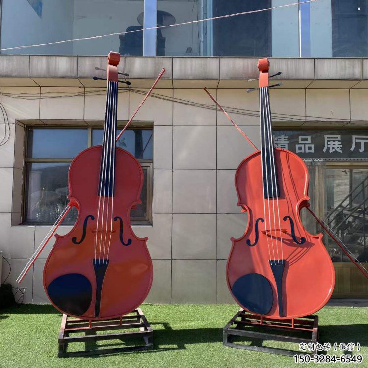 提琴雕塑定價，拉絲工藝，烤漆提琴雕塑制作