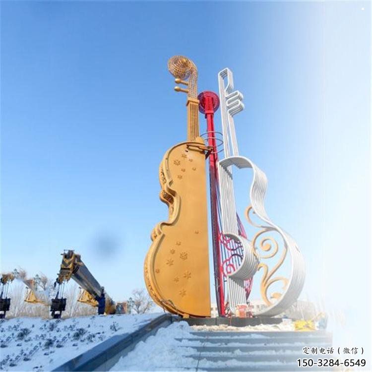 提琴雕塑供應，樂器雕塑，烤漆提琴雕塑制造廠家