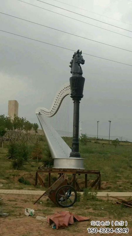 馬頭琴雕塑生產(chǎn)，城市裝飾，不銹鋼馬頭琴雕塑選定