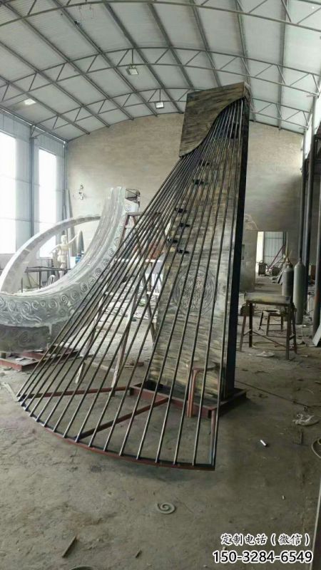 馬頭琴雕塑制造商，景觀雕塑，不銹鋼馬頭琴雕塑訂做