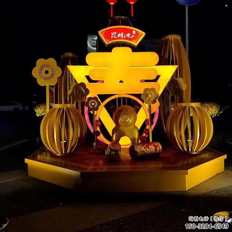 春字雕塑承接，城市裝飾，大型不銹鋼春字雕塑生產(chǎn)商