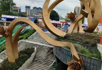 櫻花雕塑優(yōu)選，陸地擺件，不銹鋼櫻花雕塑廠家