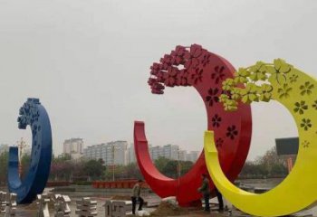 櫻花雕塑制造商，美陳雕塑，不銹鋼櫻花雕塑訂做廠家