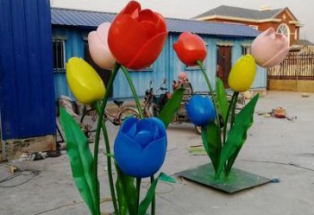 郁金香雕塑廠家，露天雕塑，不銹鋼郁金香雕塑選用