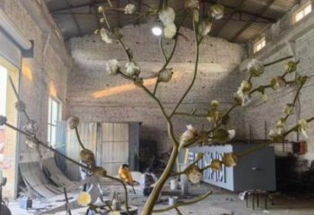 紫丁香雕塑訂做，戶外雕塑，不銹鋼紫丁香雕塑供給