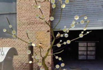 紫丁香雕塑制造商，露天雕塑，不銹鋼紫丁香雕塑訂做廠家