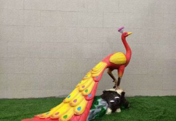 彩繪孔雀雕塑廠家通用，街頭雕塑，仿真孔雀雕塑標(biāo)準(zhǔn)