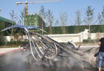 白鋼孔雀雕塑精選，景觀概念，不銹鋼孔雀雕塑廠家