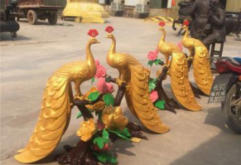戶外孔雀擺放批發(fā)，景觀雕塑，銅孔雀雕塑生產(chǎn)商