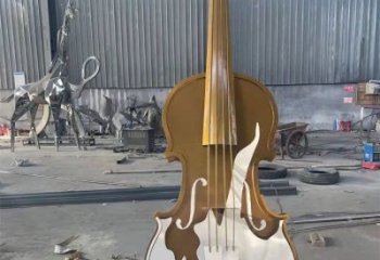 大提琴雕塑展品，室外軟裝，展示不銹鋼大提琴雕塑訂做