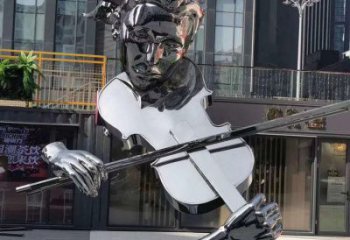 大提琴雕塑展品，公園小品，不銹鋼大提琴雕塑供需