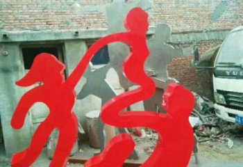 校園福字雕塑，拉絲景觀雕塑，抽象主題