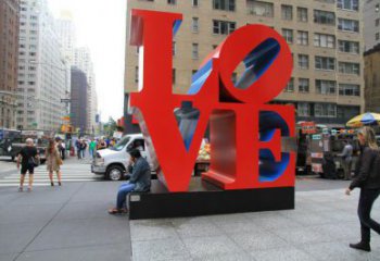 戶外景觀雕塑，烤漆字母雕塑，景觀美陳元素