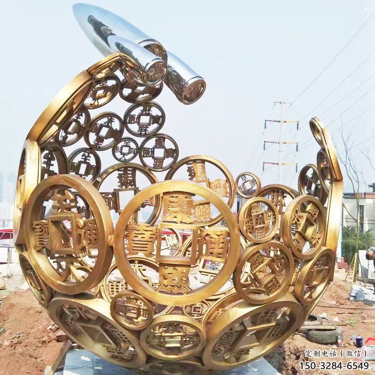 空心球雕塑制造商，露天雕塑，鏤空空心球雕塑訂做廠家