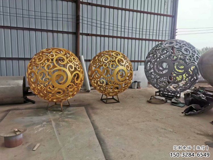 棱面球雕塑承接，城市裝飾，鏤空棱面球雕塑生產(chǎn)商