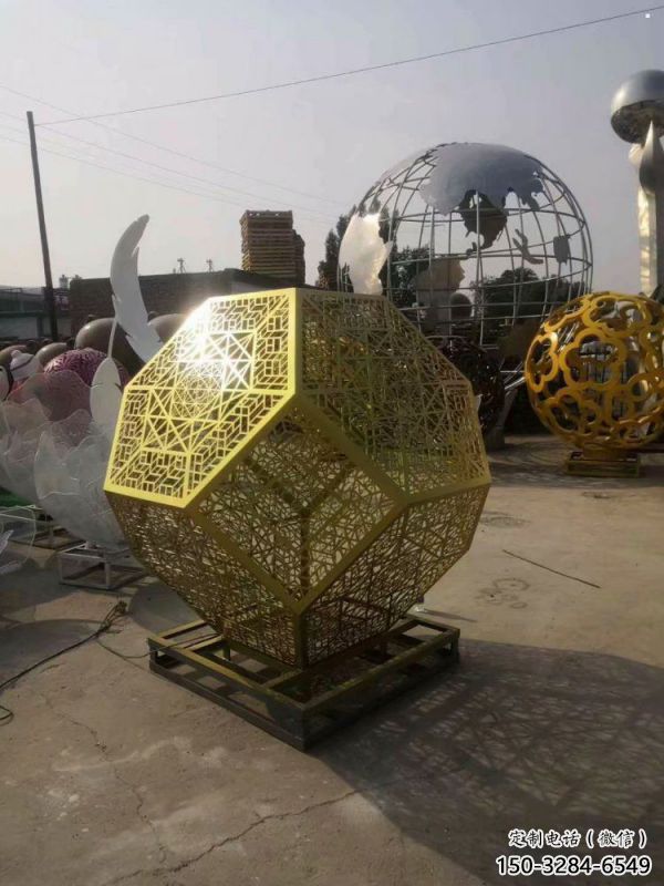棱面球雕塑精選，室外雕塑，鏤空棱面球雕塑選定