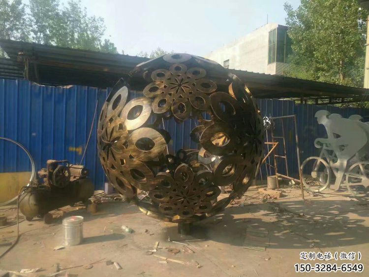廣場球體雕塑，露天雕塑，不銹鋼球體雕塑標準