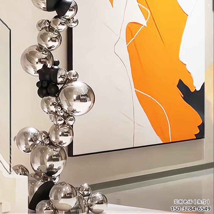 分子球雕塑定制，室外軟裝，不銹鋼分子球雕塑生產(chǎn)商