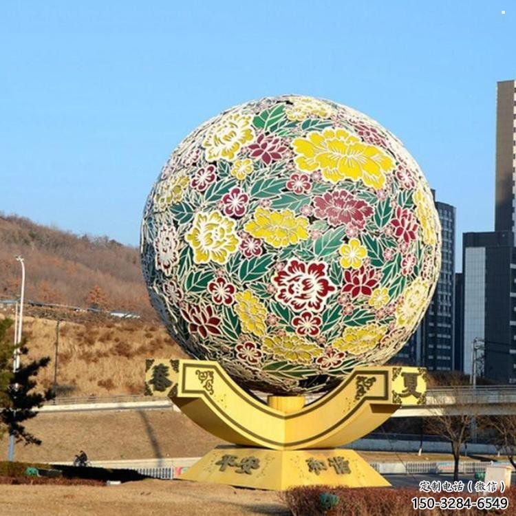 花球雕塑生產(chǎn)商，小區(qū)雕塑，筑不銹鋼花球雕塑優(yōu)價(jià)