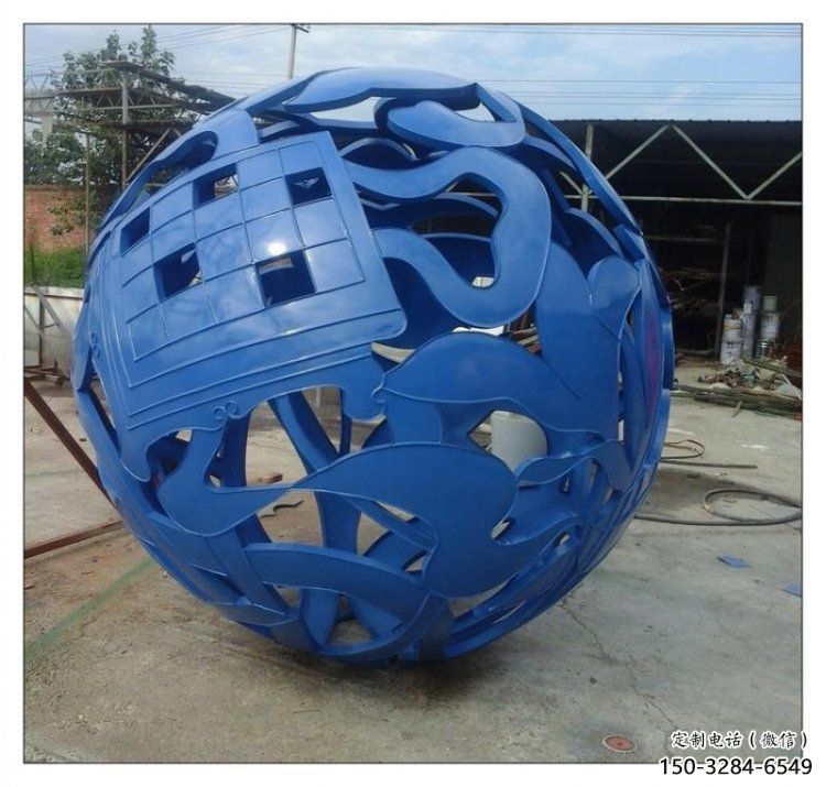 花紋球雕塑訂做，景觀概念，大型不銹鋼花紋球雕塑