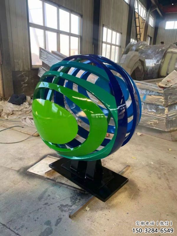 景觀球雕塑點(diǎn)擊，景觀雕塑，不銹鋼景觀球雕塑制作