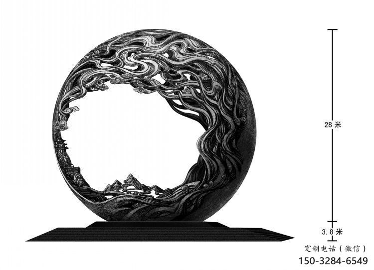 景觀球形雕塑精選，歐式風(fēng)格，門口不銹鋼球形雕塑選定