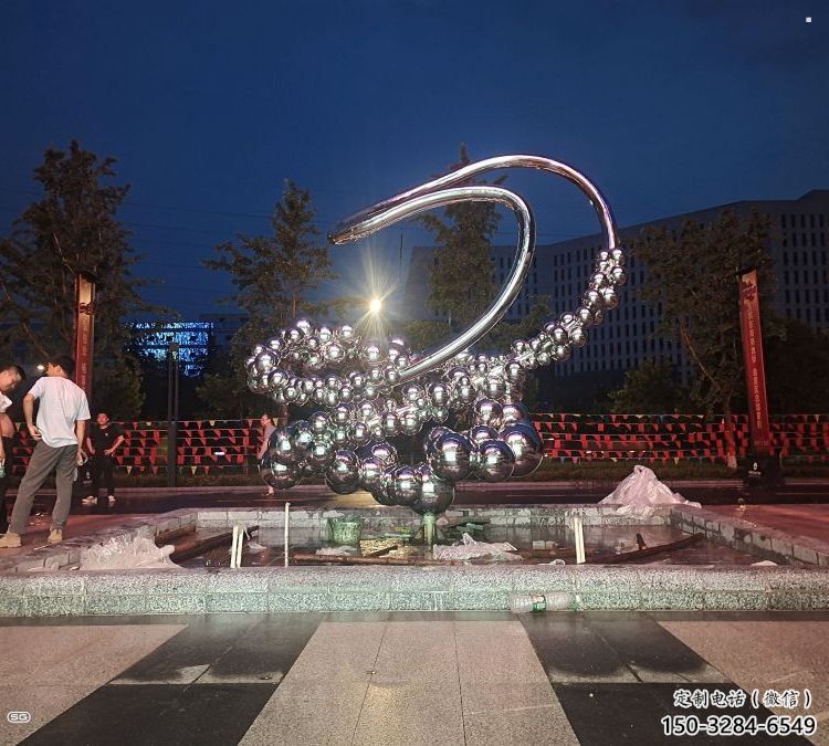 原子球雕塑選用，彩鋼制作，不銹鋼原子球雕塑制造商