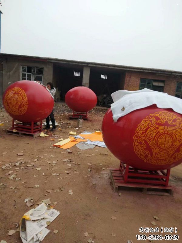 圓球雕塑精選，室外雕塑，不銹鋼烤漆圓球雕塑選定