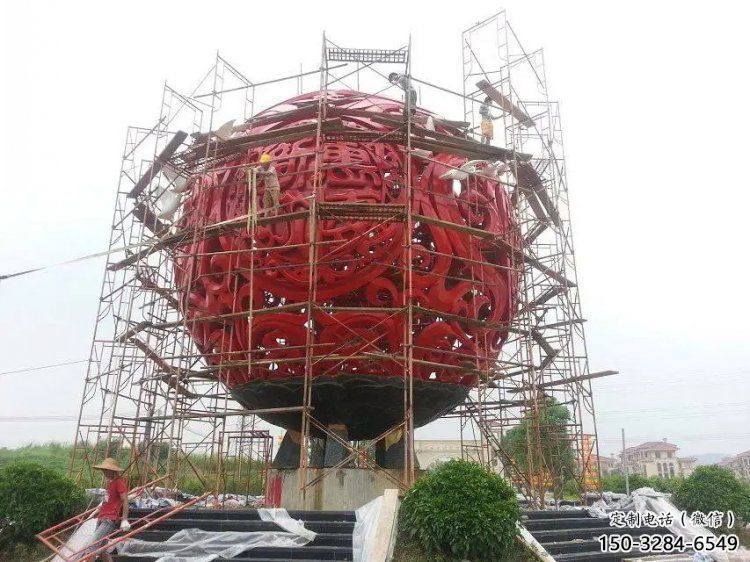 圓球雕塑精選，景區(qū)雕塑，景觀烤漆圓球雕塑廠家