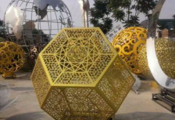 棱面球雕塑指用，中式工藝，公園鏤空棱面球雕塑指用