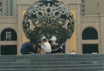 球體雕塑承接，鍛造工藝，不銹鋼球體雕塑訂做