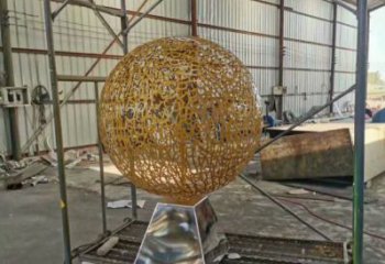 燈光球雕塑展示，園林裝飾，不銹鋼燈光球雕塑承接