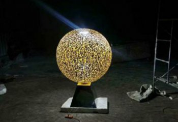 燈光球雕塑制作，景觀雕塑，不銹鋼燈光球雕塑廠家