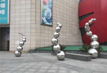 分子球雕塑訂做，公園雕塑，不銹鋼分子球雕塑提供