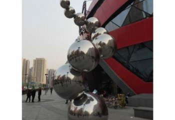 分子球雕塑訂做，景觀雕塑，不銹鋼分子球雕塑提供