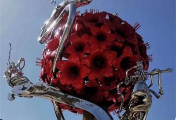 花球雕塑制作，鍛造工藝，不銹鋼花球雕塑選用