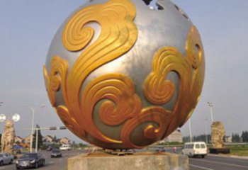 花紋球雕塑廠，景觀雕塑，不銹鋼花紋球雕塑制作承接