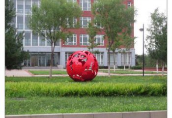 大型花紋球雕塑選用，陸地?cái)[件，不銹鋼花紋球雕塑廠家