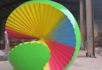 花紋球雕塑廠家，彩鋼制作，大型不銹鋼花紋球雕塑定做