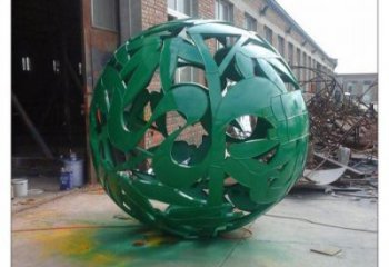 花紋球雕塑廠家，水景雕塑，不銹鋼花紋球雕塑觀賞型