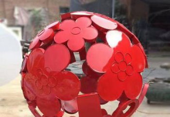 花紋球雕塑制作，景觀雕塑，不銹鋼花紋球雕塑常用