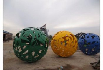 鏤空花紋球雕塑定做，廣場(chǎng)雕塑，不銹鋼花紋球雕塑優(yōu)選