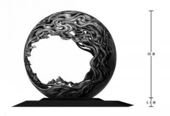 景觀球形雕塑精選，歐式風(fēng)格，門(mén)口不銹鋼球形雕塑選定