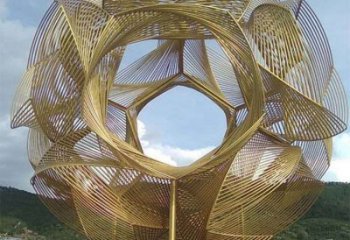 鏤空繡球雕塑預(yù)定，彩鋼制作，不銹鋼繡球雕塑制作