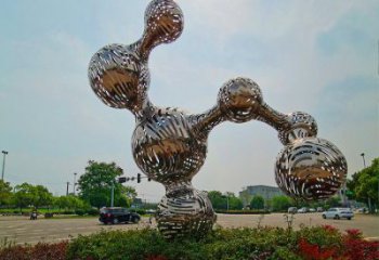 原子球雕塑廠，鏤空工藝，不銹鋼原子球雕塑精選