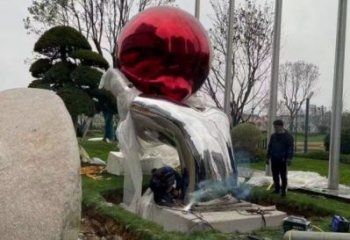 圓球雕塑服務商，街景小品，環(huán)境烤漆圓球雕塑訂做