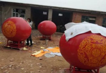 圓球雕塑精選，室外雕塑，不銹鋼烤漆圓球雕塑選定