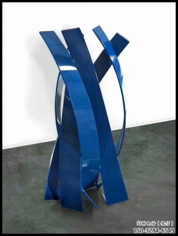 烤漆絲帶雕塑供應(yīng)，花園小品，不銹鋼絲帶雕塑展品