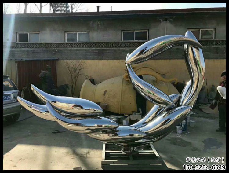 絲帶雕塑優(yōu)選，陸地?cái)[件，藝術(shù)不銹鋼絲帶雕塑供應(yīng)